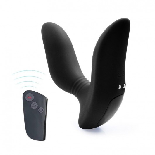 Черный вибромассажер простаты 3,5’’ Remote Control Curve P-spot Massager - 12 см. - Erokay - в Южно-Сахалинске купить с доставкой