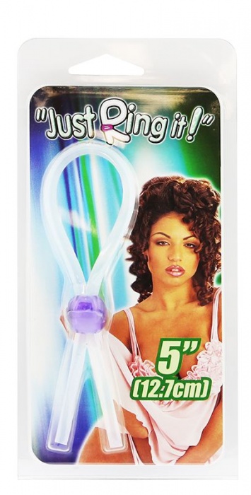 Прозрачное лассо с фиолетовой бусиной SILICONE COCK RING WITH BEAD LAVENDER - NMC - в Южно-Сахалинске купить с доставкой