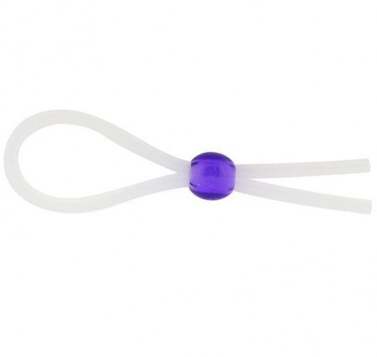 Прозрачное лассо с фиолетовой бусиной SILICONE COCK RING WITH BEAD LAVENDER - NMC - в Южно-Сахалинске купить с доставкой