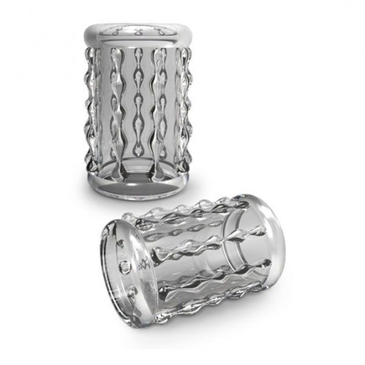 Прозрачная насадка с бороздками STAY HARD COCK SLEEVE 04 CLEAR - Blush Novelties - в Южно-Сахалинске купить с доставкой