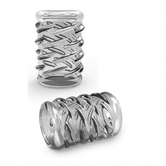 Прозрачная насадка с объёмными чёрточками STAY HARD COCK SLEEVE 06 CLEAR - Blush Novelties - в Южно-Сахалинске купить с доставкой