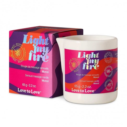 Массажная свеча Light My Fire с ароматом моной - 80 мл. - Love to Love - купить с доставкой в Южно-Сахалинске