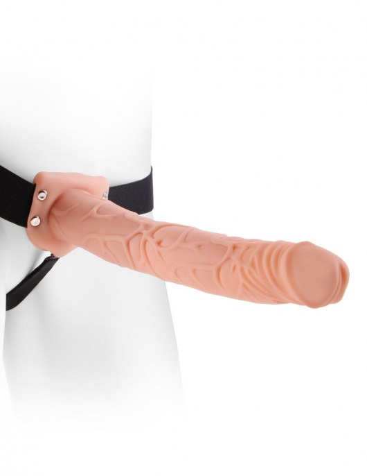 Фаллопротез телесного цвета Hollow Strap-On - 29 см. - Pipedream - купить с доставкой в Южно-Сахалинске