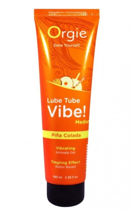 Гель с эффектом вибрации Lube Tube Vibe Medium Pina Colada - 100 мл. - ORGIE - купить с доставкой в Южно-Сахалинске