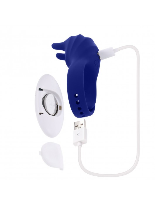 Синее эрекционное виброкольцо с клиторальной подушечкой и пультом ДУ Adjustable Fun Ring - Zero Tolerance - в Южно-Сахалинске купить с доставкой