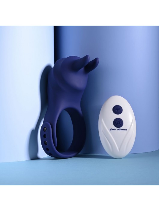 Синее эрекционное виброкольцо с клиторальной подушечкой и пультом ДУ Adjustable Fun Ring - Zero Tolerance - в Южно-Сахалинске купить с доставкой