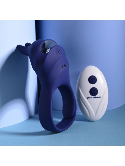 Синее эрекционное виброкольцо с клиторальной подушечкой и пультом ДУ Adjustable Fun Ring - Zero Tolerance - в Южно-Сахалинске купить с доставкой