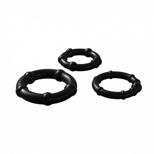 Набор из 3 черных эрекционных колец Babooom Ring Set - Adrien Lastic - в Южно-Сахалинске купить с доставкой