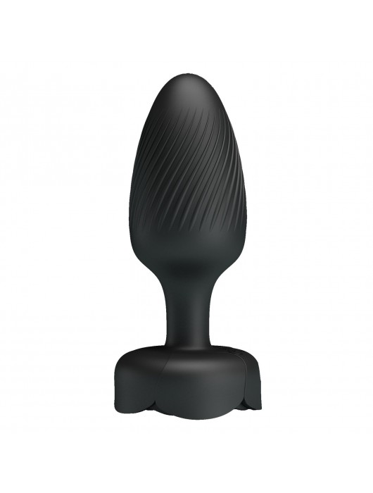 Черная анальная вибропробка с подсветкой Osborn - 9,8 см. - Baile