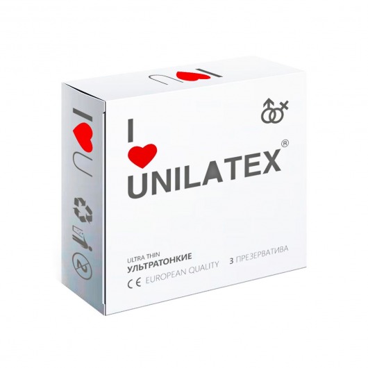 Ультратонкие презервативы Unilatex Ultra Thin - 3 шт. - Unilatex - купить с доставкой в Южно-Сахалинске