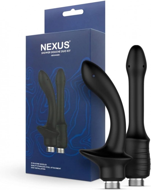 Набор из 2 насадок для анального душа Shower Douche Duo Kit Beginner - Nexus Range - купить с доставкой в Южно-Сахалинске