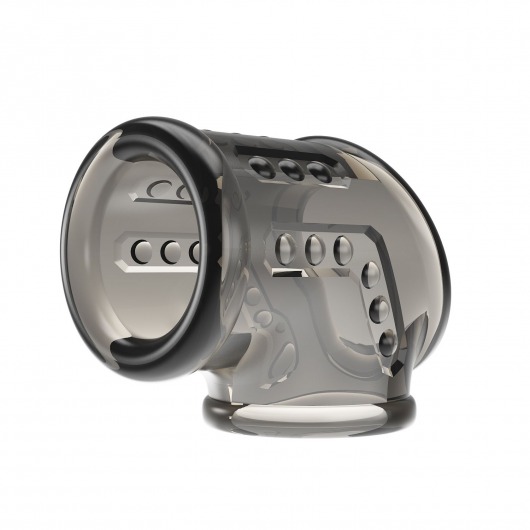 Дымчатая насадка на пенис и мошонку - Baile - в Южно-Сахалинске купить с доставкой