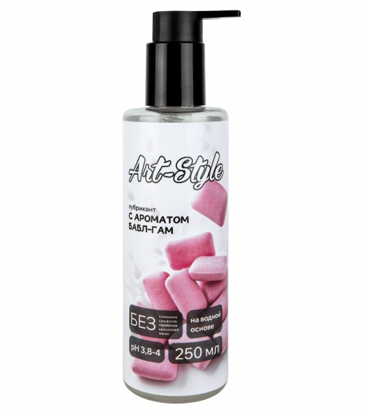 Лубрикант на водной основе Art-Style с ароматом бабл-гам - 250 мл. - Art-Style - купить с доставкой в Южно-Сахалинске