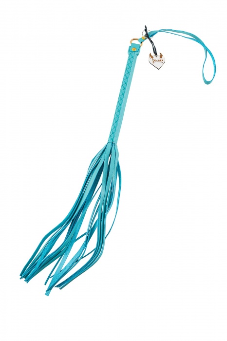 Голубая кожаная плеть - 50 см. - Pecado - купить с доставкой в Южно-Сахалинске