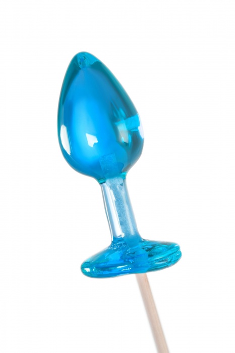 Голубой леденец в форме анальной пробки со вкусом блю кюрасао - 29 гр. - Sosuчki - купить с доставкой в Южно-Сахалинске