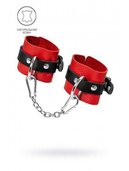 Красно-черные мягкие наручники с одним ремешком с люверсами - Pecado - купить с доставкой в Южно-Сахалинске