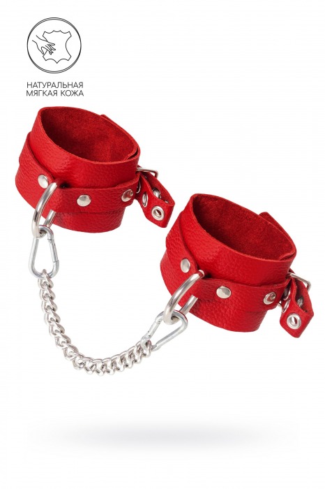 Красные мягкие кожаные оковы с люверсами - Pecado - купить с доставкой в Южно-Сахалинске