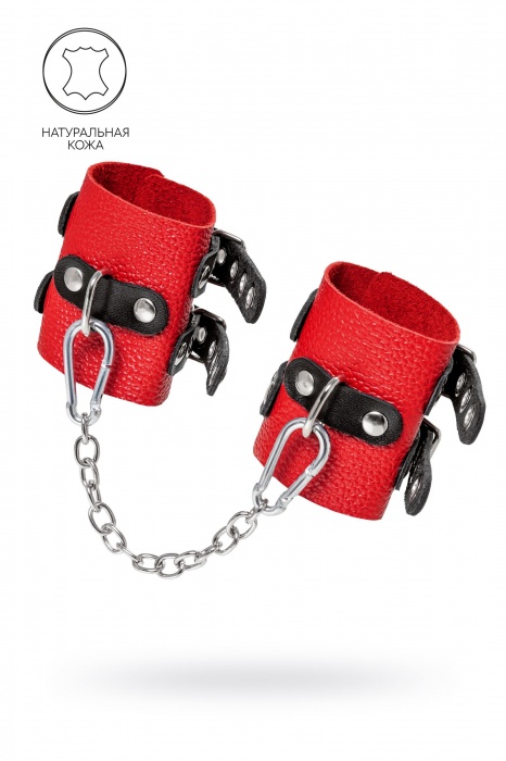 Красно-черные мягкие наручники с двумя ремешками с люверсами - Pecado - купить с доставкой в Южно-Сахалинске