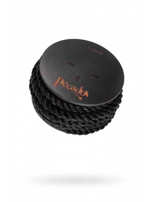 Черная веревка для шибари на катушке - 5 м. - Pecado - купить с доставкой в Южно-Сахалинске