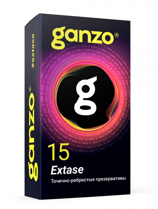 Презервативы анатомической формы с точечной и ребристой структурой Ganzo Extase - 15 шт. - Ganzo - купить с доставкой в Южно-Сахалинске