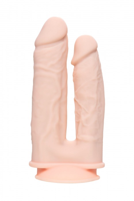 Телесный анально-вагинальный вибратор RealStick Silicone Jason M - 18 см. - Toyfa Basic