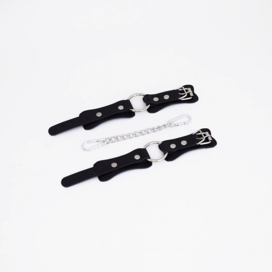 Черные кожаные наручники с кольцом - Crazy Handmade - купить с доставкой в Южно-Сахалинске