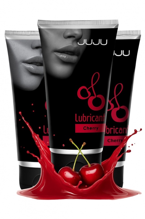 Набор из 3 съедобных лубрикантов JUJU со вкусом вишни - JuJu - купить с доставкой в Южно-Сахалинске