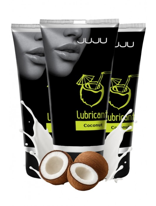 Набор из 3 съедобных лубрикантов JUJU со вкусом кокоса - JuJu - купить с доставкой в Южно-Сахалинске