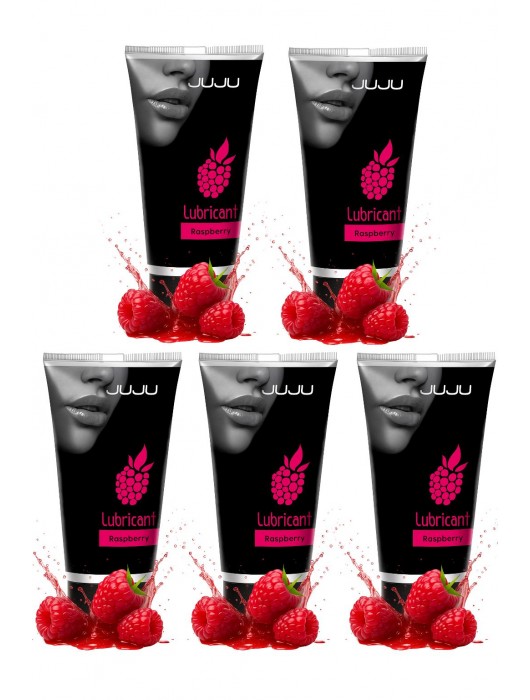 Набор из 5 съедобных лубрикантов JUJU со вкусом малины - JuJu - купить с доставкой в Южно-Сахалинске