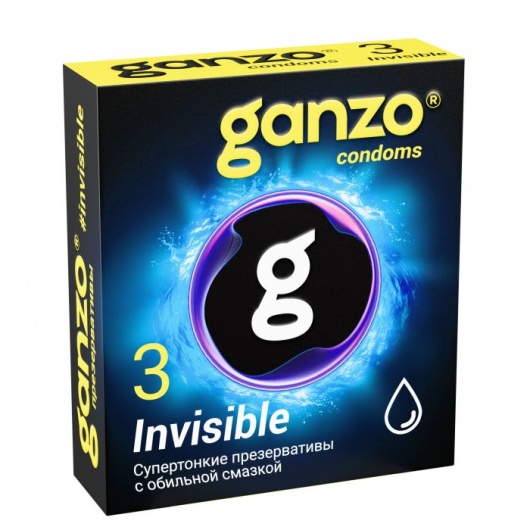 Супертонкие презервативы Ganzo Invisible - 3 шт. - Ganzo - купить с доставкой в Южно-Сахалинске