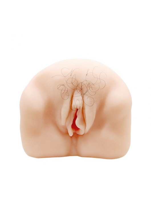 Телесный мастурбатор-вагина с оволосением и вибрацией - Baile - в Южно-Сахалинске купить с доставкой