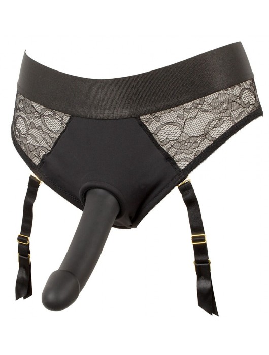 Черный женский страпон Strap-on Set: трусики и насадка - Orion - купить с доставкой в Южно-Сахалинске