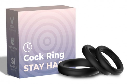Набор из 3 черных эрекционных колец Stay Hard - Boys of Toys - в Южно-Сахалинске купить с доставкой