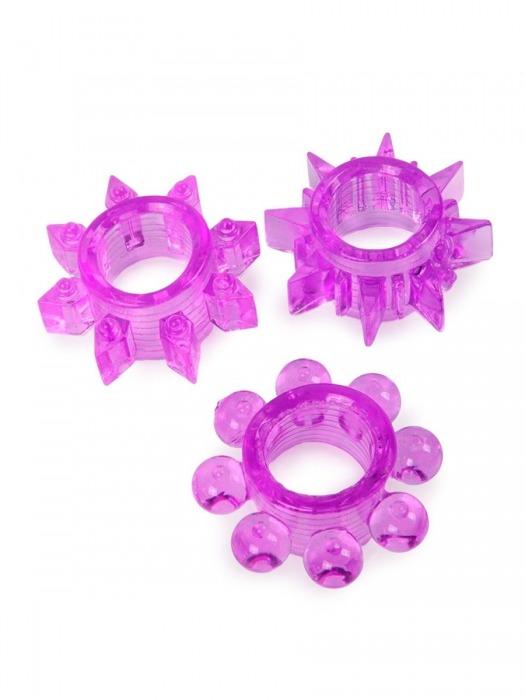 Набор из 3 лиловых эрекционных колец различной формы - Erowoman-Eroman - в Южно-Сахалинске купить с доставкой