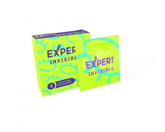 Ультратонкие презервативы Expert Invisible - 3 шт. - Expert - купить с доставкой в Южно-Сахалинске