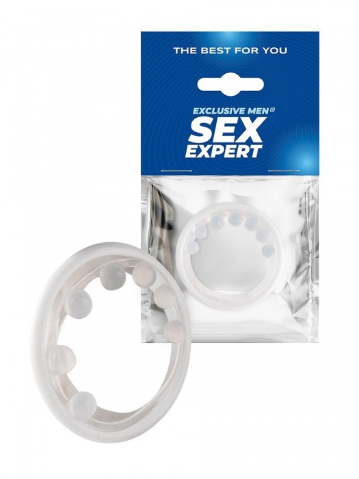 Эрекционное кольцо с мягкой стимулирующей насадкой - Sex Expert - в Южно-Сахалинске купить с доставкой