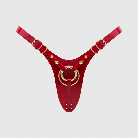 Красный пояс для фиксации насадок Strap-On-Me Leatherette Harness Fabulous - Strap-on-me - купить с доставкой в Южно-Сахалинске