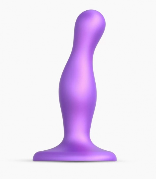 Фиолетовая насадка Strap-On-Me Dildo Plug Curvy size S - Strap-on-me - купить с доставкой в Южно-Сахалинске