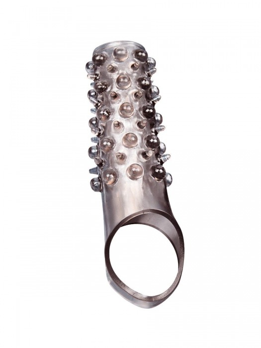 Дымчатая насадка на пенис с шипами и выпуклостями - 12 см. - Sex Expert - в Южно-Сахалинске купить с доставкой