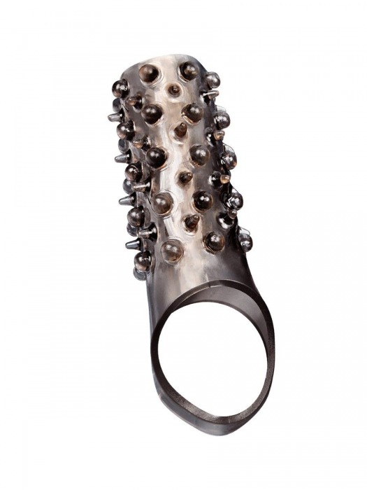 Дымчатая насадка на пенис с шипами и выпуклостями - 12,5 см. - Sex Expert - в Южно-Сахалинске купить с доставкой