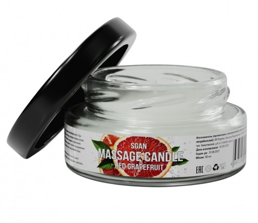 Массажная свеча «Красный грейпфрут» - 50 мл. - SGAN - купить с доставкой в Южно-Сахалинске