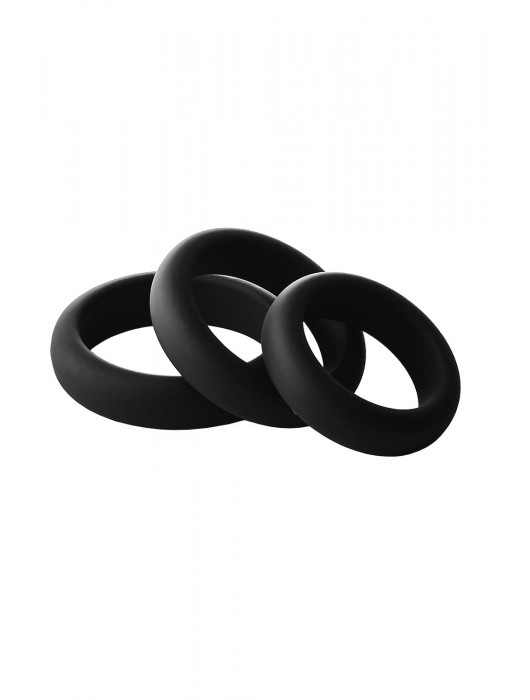 Набор из 3 черных эрекционных колец Smooth Silicone Cockring Pack - Dream Toys - в Южно-Сахалинске купить с доставкой