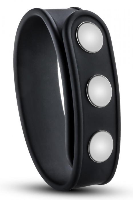 Черное эрекционное кольцо на кнопках - Blush Novelties - в Южно-Сахалинске купить с доставкой