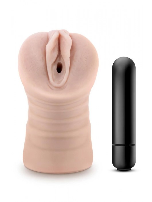 Телесный мастурбатор-вагина Ayumi с вибрацией - Blush Novelties - в Южно-Сахалинске купить с доставкой