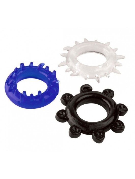 Набор из 3 эрекционных колец разного цвета и рельефа - Boys of Toys - в Южно-Сахалинске купить с доставкой