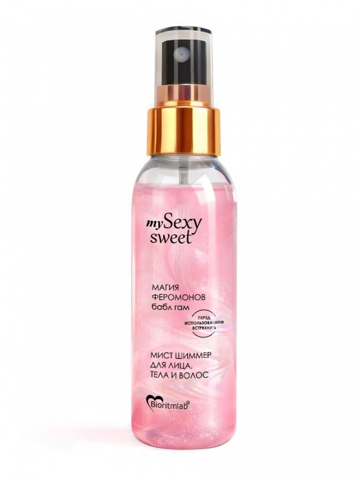 Мист для лица, тела и волос Sexy Sweet с ароматом бабл-гам, шиммером и феромонами - 95 мл. -  - Магазин феромонов в Южно-Сахалинске