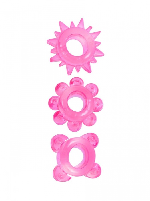 Комплект из 3 розовых эрекционных колец - Erowoman-Eroman - в Южно-Сахалинске купить с доставкой