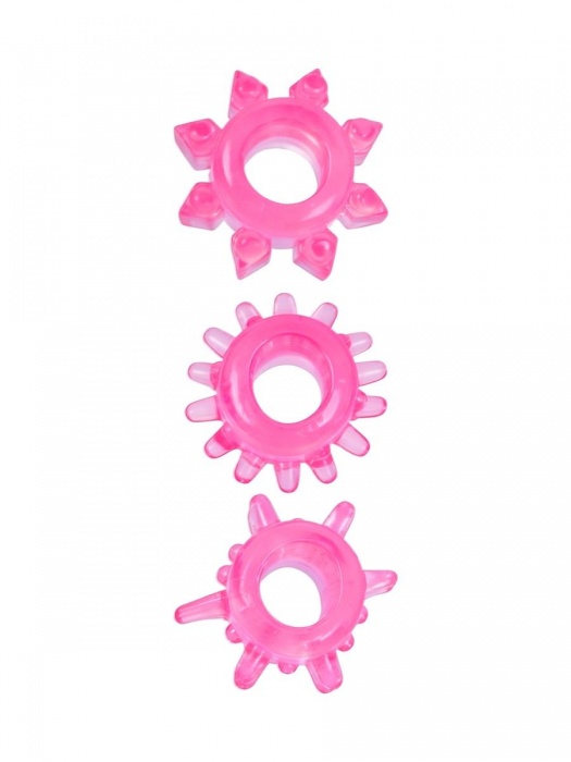 Комплект из трех розовых эрекционных колец - Erowoman-Eroman - в Южно-Сахалинске купить с доставкой