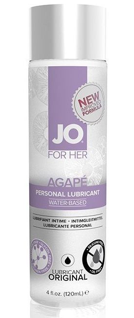 Женский лубрикант на водной основе JO AGAPE LUBRICANT ORIGINAL - 120 мл. - System JO - купить с доставкой в Южно-Сахалинске