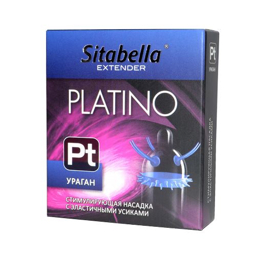 Стимулирующая насадка с усиками и шипиками Platino  Ураган - Sitabella - купить с доставкой в Южно-Сахалинске